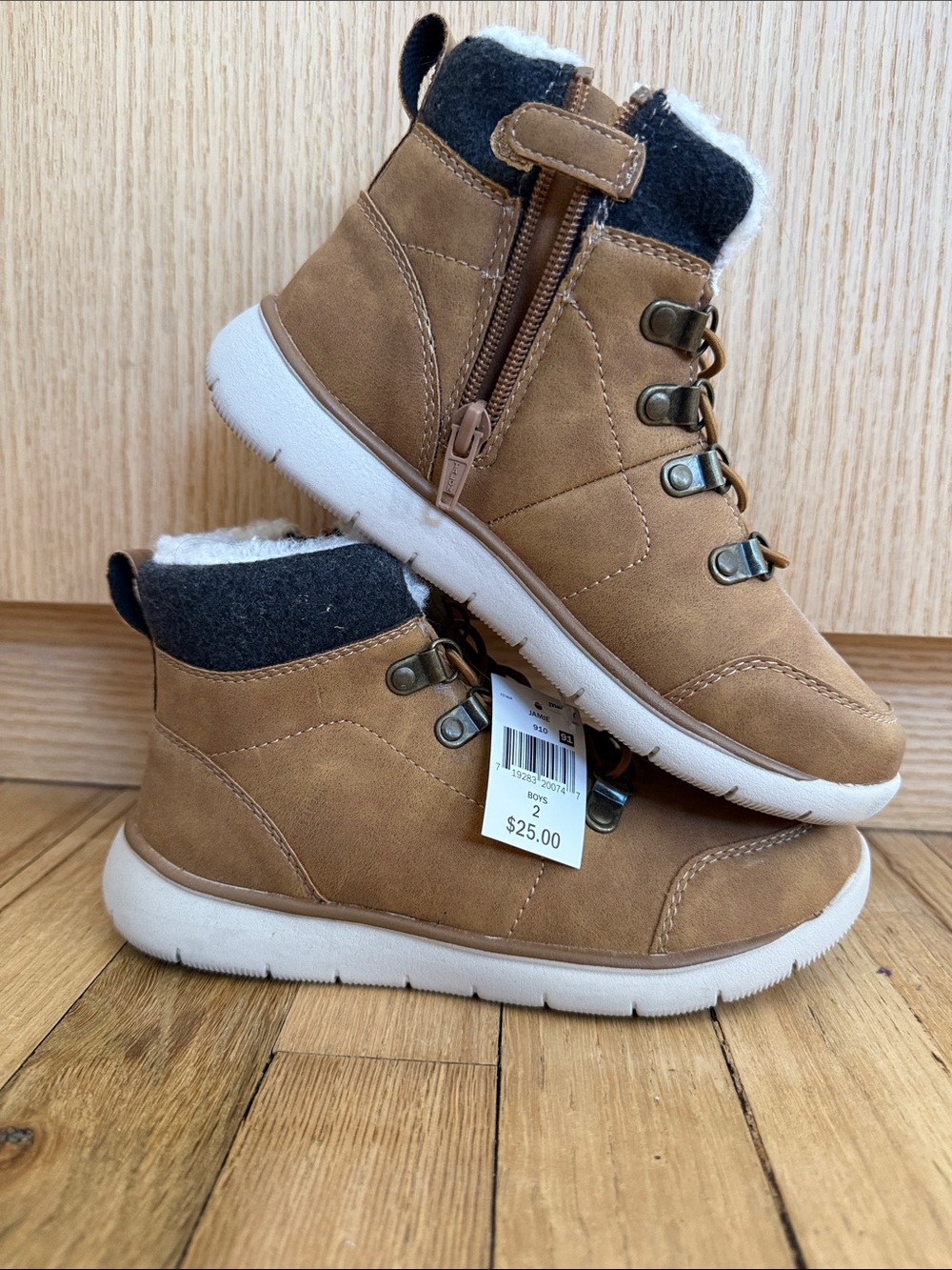 Falls Creek Kids Brown Faux Fur Ankle Boots